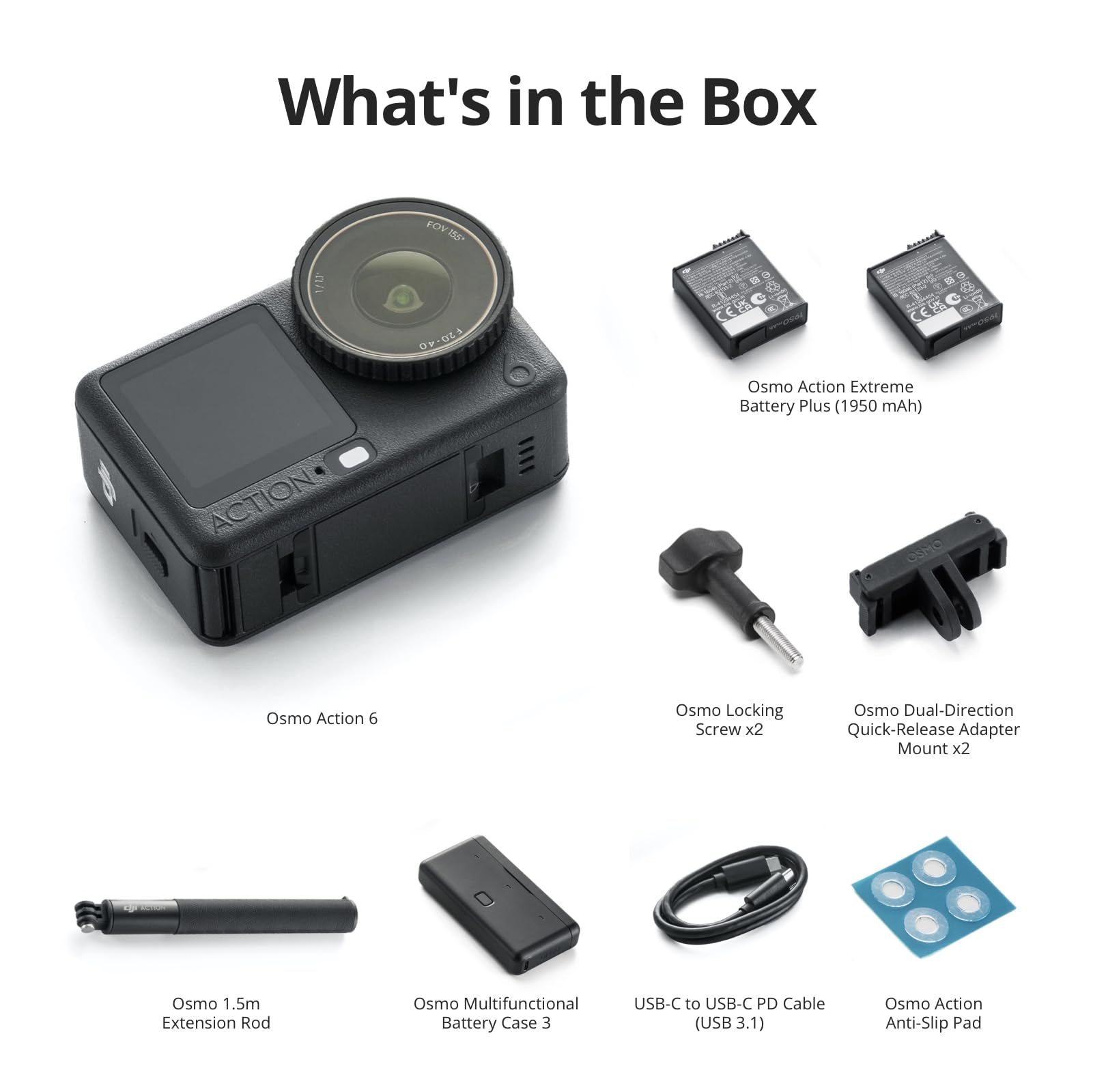 DJI Osmo Action 6 Enhanced Combo, 8K Waterproof Action Camera