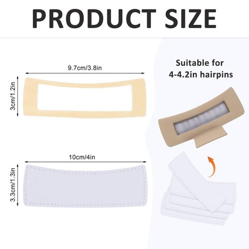 40 Pack Hair Claw Clips Cover Blanks - Sublimation for Square & Rectangle Clips with Strong Double-sided Adhesive