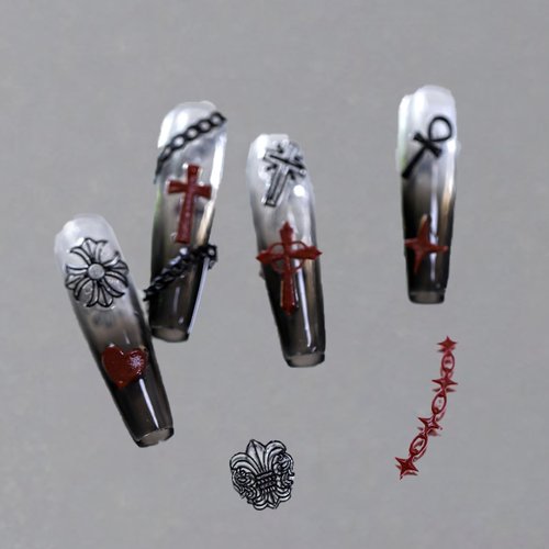 Nail Art Silicone Mold, Nail Decoration Silicone Mould, 3D Nail Art Carving Mold Templates for Precise Embossed Pattern, Nail Tools Nail Charms for Acrylic Nail DIY Craft (Cross)