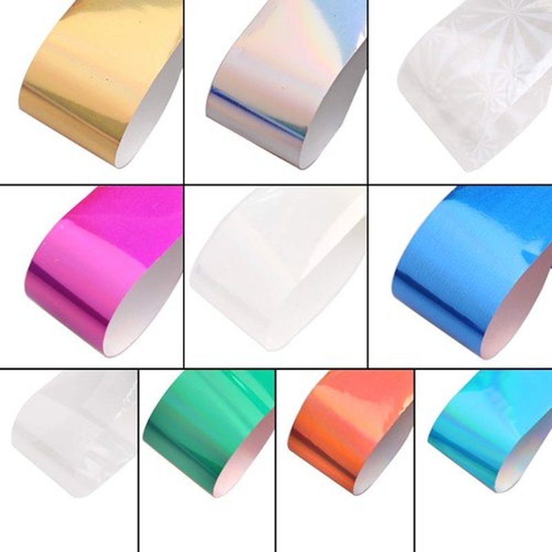 SILPECWEE 50 Sheets Laser Nail Foil Transfer Set Marble Flower Aurora Design Nail Art Stickers Decals Tips Starry Sky Star Manicure DIY Tools