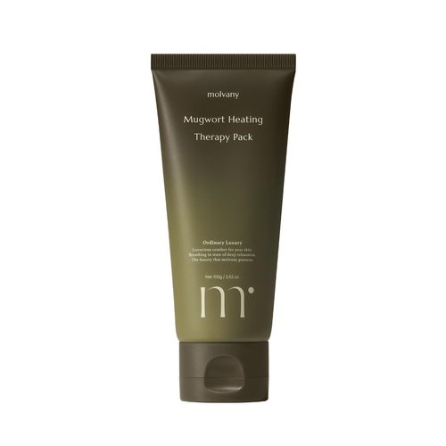 molvany Mugwort Heating Therapy pack I Reduce Puffiness with heat, Clean the pores and control sebum, Calming skin, Wash-off facial mask 100g/3.52 oz