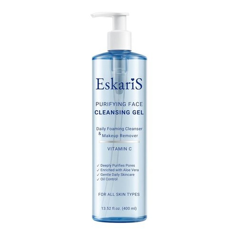 Purifying Face Cleansing Gel by [Brand Name] - Vitamin C & Aloe Vera Daily Foaming Cleanser | 13.52 oz (400 ml)