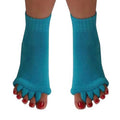 Happy Feet Toe Separator Alignment Socks - Comfortable Toe Separator Socks Massage Socks – Prevent Foot Cramp and hammertoes (Teal)