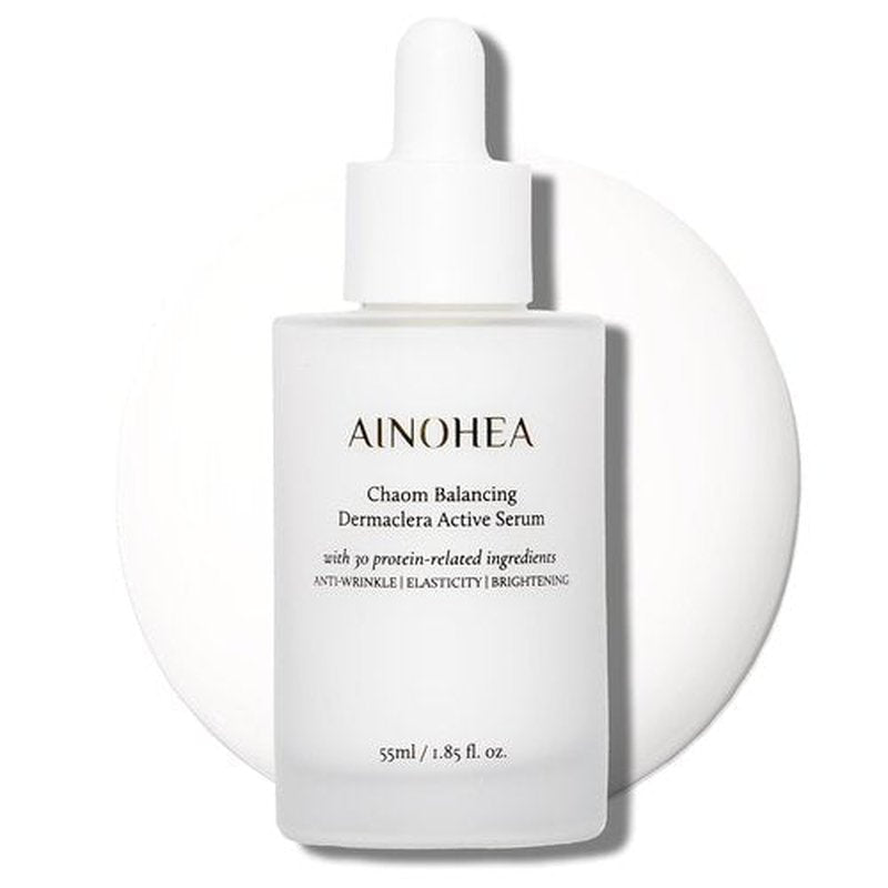 AINOHEA Chaom Balancing Dermaclera Active Serum – Glassy Glow Serum for Fine Lines, Radiance & Skin Elasticity, Anti-Aging Facial Serum, Milky Texture, for Firmed &Youthful Skin, Korean Skincare, 55ml