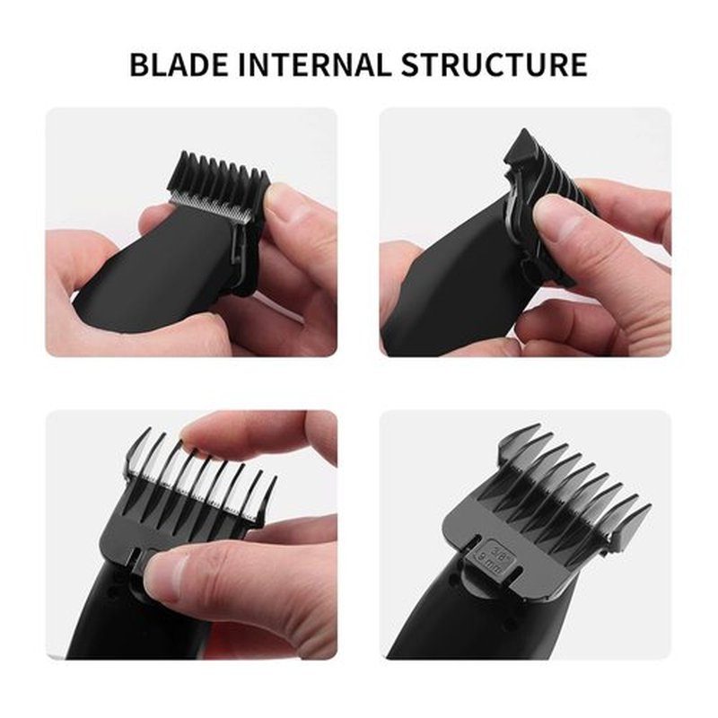 Andis T Outliner Guards - 4 Pack Snap-On Attachments for Close Trimming | Sizes 1/16” to 3/8” - Black
