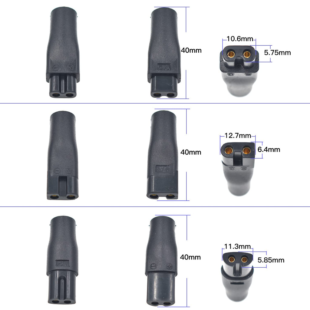 BOEEA 8 PCS Power Cord 5V Replacement Charger USB Adapter Suitable for Hair Clippers, Beard Trimmers, Shavers, Beauty Instruments, Desk Lamps, Purifiers.