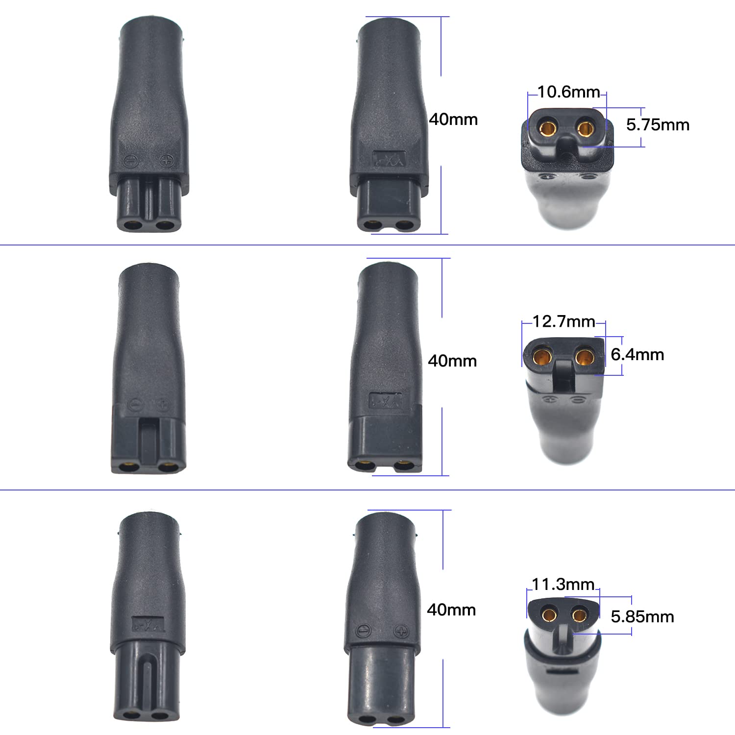 BOEEA 8 PCS Power Cord 5V Replacement Charger USB Adapter Suitable for Hair Clippers, Beard Trimmers, Shavers, Beauty Instruments, Desk Lamps, Purifiers.