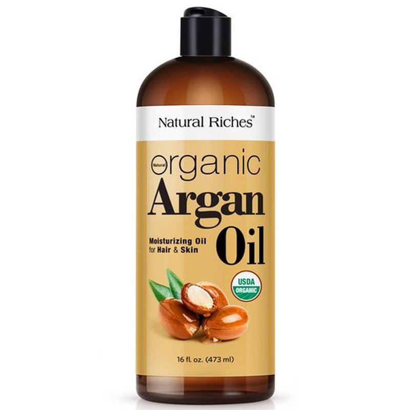 Natural Riches Organic Argan Oil - Deep Moisturizing Hair Serum for Dry & Damaged Hair | 16oz