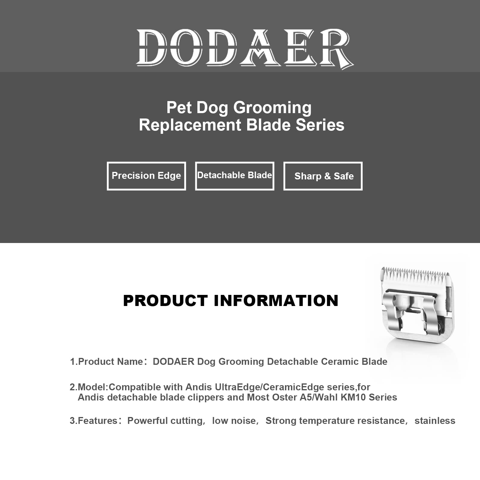 7F/5F/4F Dog Grooming Blades Set,Compatible with Andis,Oster A5,Wahl KM10