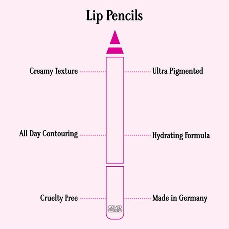 Gerard Cosmetics Lip Pencil (Cher), Ultra Pigmented Matte Neutral Mauve Lip Liner, Long Lasting, Hydrating Creamy Formula, Cruelty Free