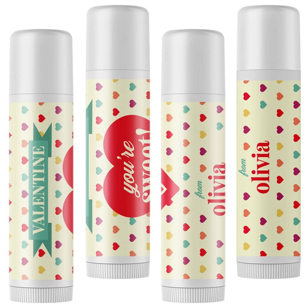 Custom Lip Gloss Balm Waterproof Stickers Labels, Personalized Chapstick Labels,Lip Gloss Labels Customize for Tubes (20 Pcs,45x52mm)