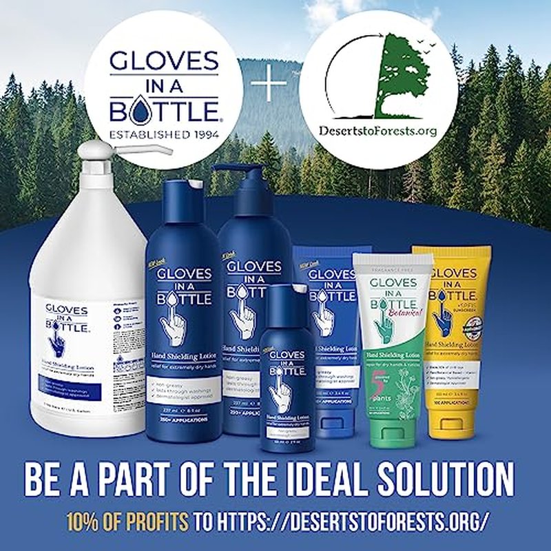 Gloves In A Bottle – Shielding Lotion for Dry Skin, Hand Lotion Travel Size, Protects & Restores Dry Cracked Skin (3.4 Fl Oz (Pack of 1), Botanical)