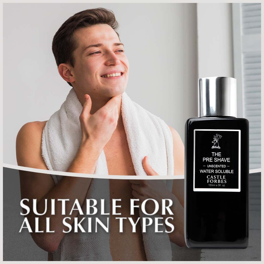 Castle Forbes Preshave Lotion, 5 fl. oz. | Unscented Pre Shave Conditioning Cream | Protects Skin From Razor Burn, Irritation | Luxury Beard Shaving Lotion For All Skin Types | Natural Beard Care
