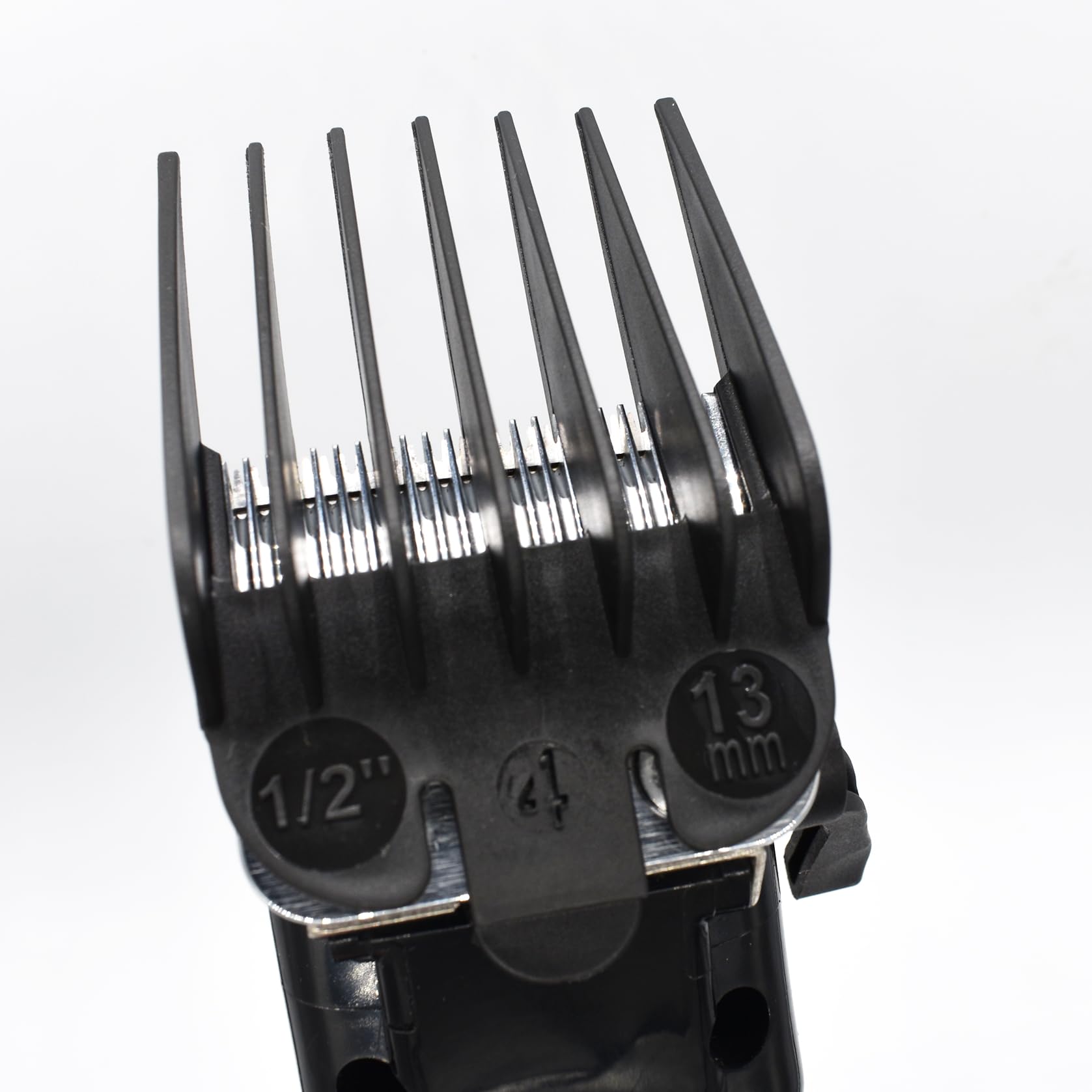 4 Pieces 4 Sizes Black Nylon Professional Hair Clipper Guide Guard Combs #3170-400, 1/8", 1/4", 3/8", 1/2" Compatible with Wahl Standard Full Sized 5 Star Series Magic Clip Hair Clipper Models (Black)
