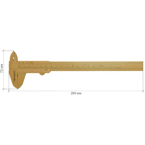 BRAWNA Brow Pro Measuring Tool - Double Scale Eyebrow Ruler for Microblading, Brow & Makeup Artists - Eyebrow Caliper Ruler Plastic- Gold