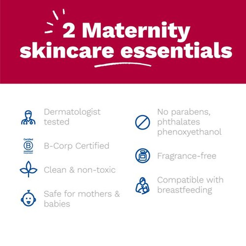 Mustela Maternity Skincare Set | Nursing Comfort Balm & Stretch Marks Cream - Natural & Fragrance-Free