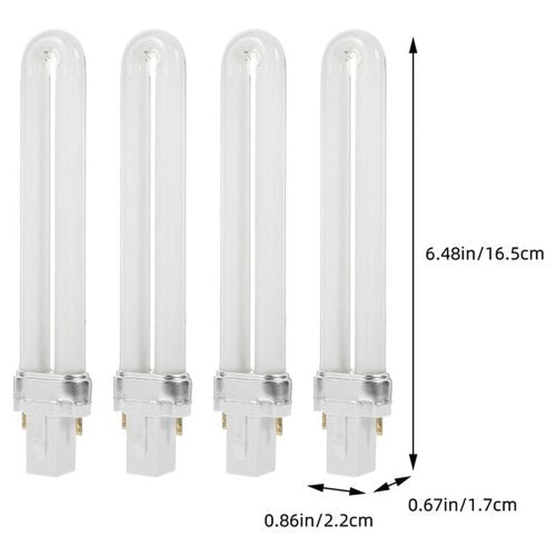 Lurrose 4pcs Nail Dryer Lamp Bulbs Replacement 9W UV 365nm Tube for Nail Art Dryer UV Lamp Light