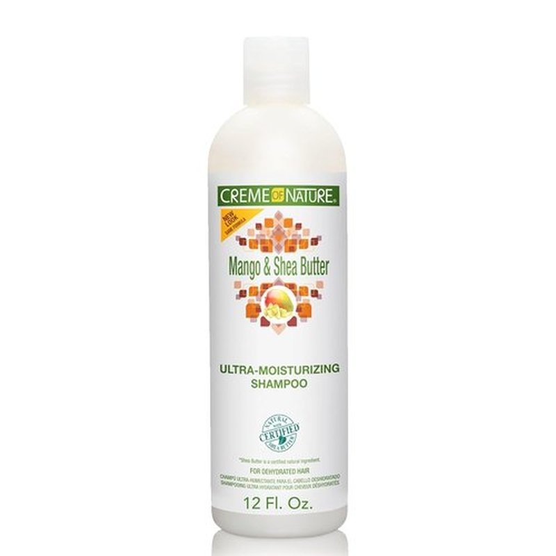 Creme of Nature Mango & Shea Butter Shampoo - Ultra-Moisturizing Cleanser for Curly Hair, 12 oz
