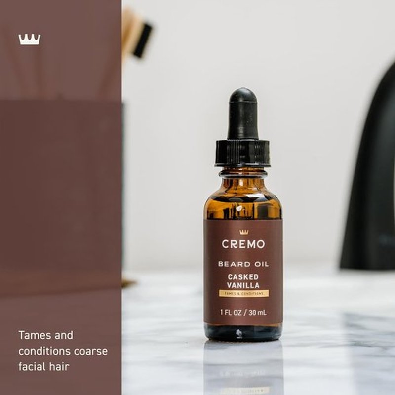 Cremo Beard Oil - Revitalizing Casked Vanilla | 1 fl oz - Restore Moisture & Soften Beard