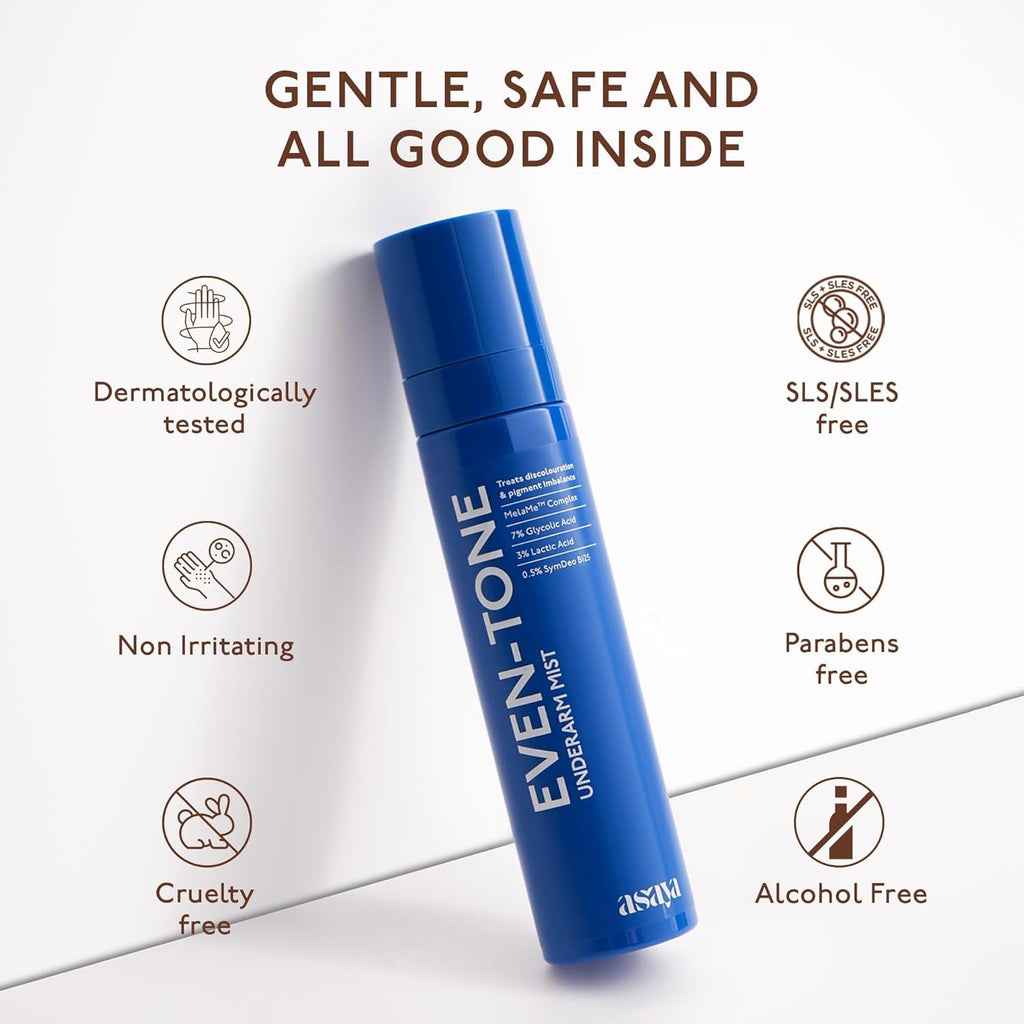 Even_Tone Underarm Mist | Lightweight Spray for Underarm Pigmentation Removal & Odour Control | Underarm Mist for Dark Underarms | 100 ml | Asaya_