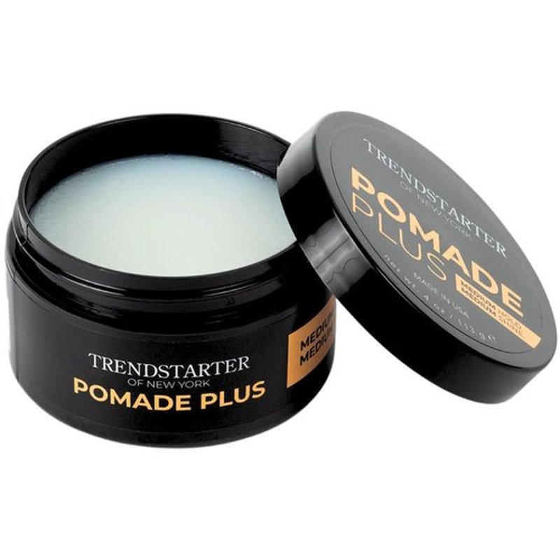 TRENDSTARTER Pomade Plus - Medium Hold & Shine - 4oz Flake-Free Water-Based Hair Gel for All Hair Types
