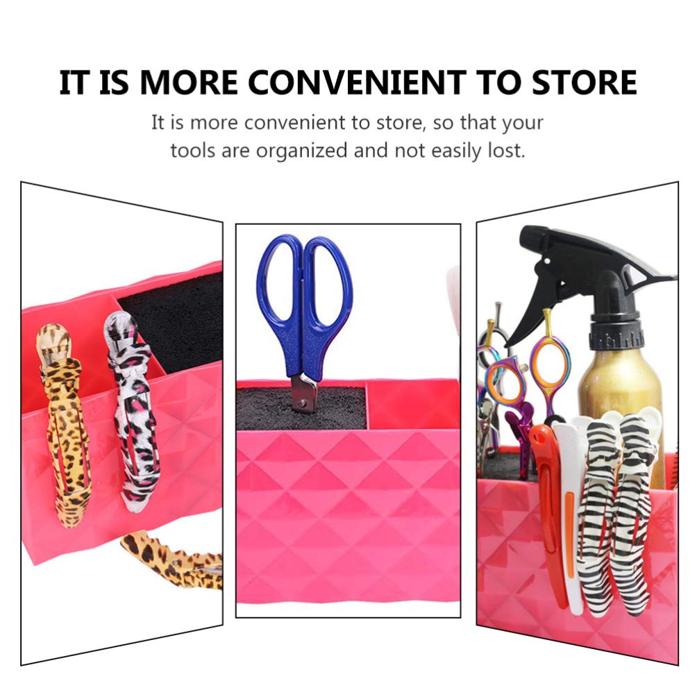 Uonlytech Hairdressing Scissor Holder Pink Haircut Tool Storage Box Barber Shears Organizer for Home Salon or Barbershop