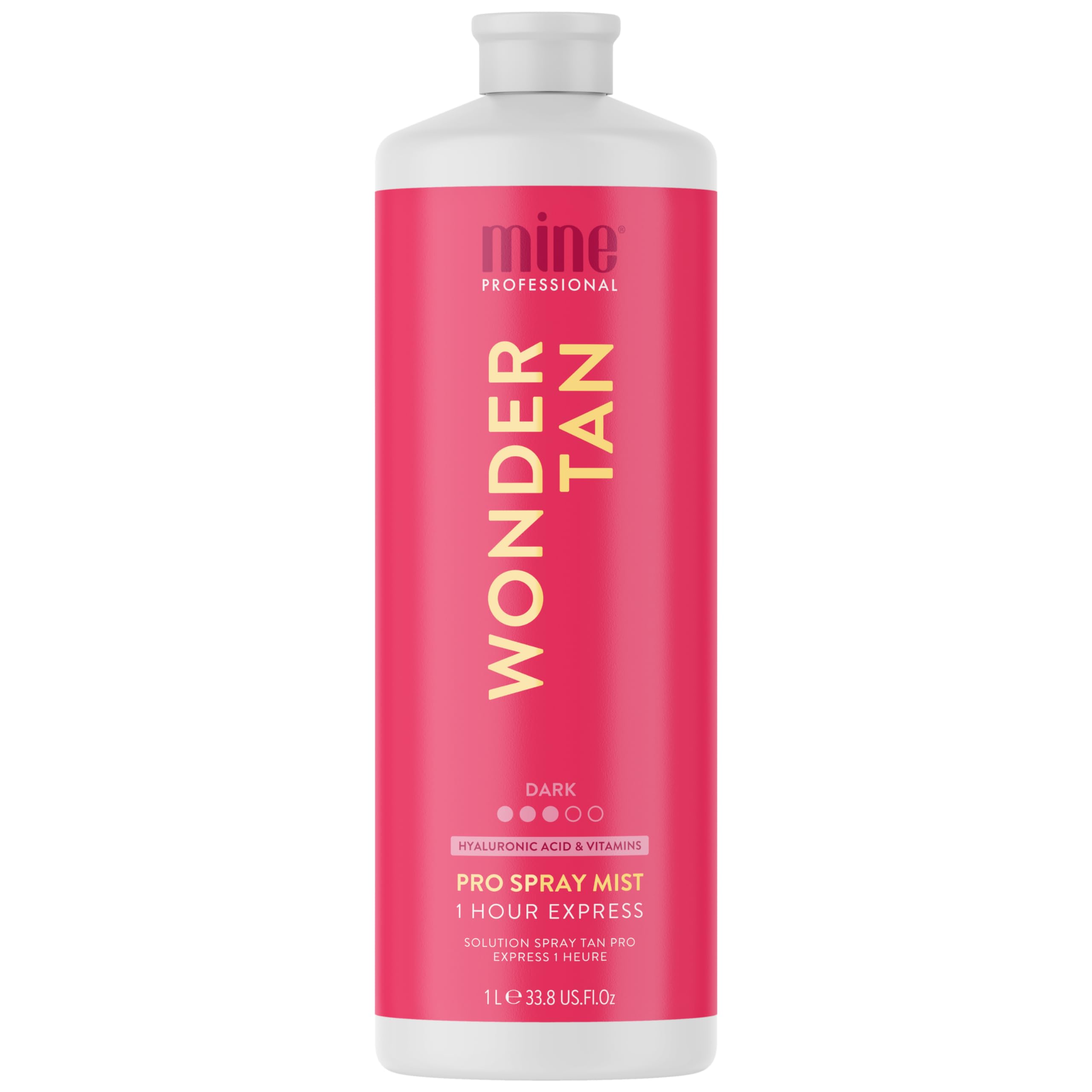 MineTan Spray Tanning Solution | Wonder Tan - Fake Tanner Mist Best for Dark Bronzed Glow Skin Finish, Fast Drying, 1 Hour Express, Hydrating, Salon Professional Formula, Vegan, 33.8 Fl Oz