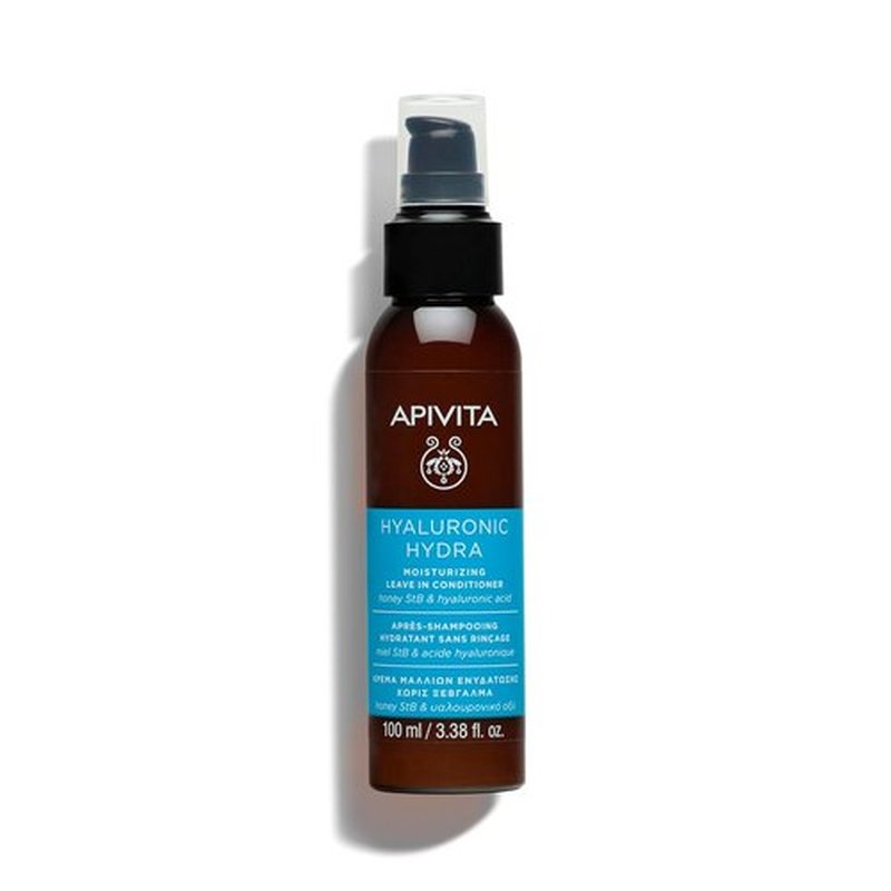 Apivita Hydration Leave-In Conditioner - Lightweight Moisturizing with Hyaluronic Acid & Aloe, Reduces Frizz, 100 mL / 3.38 oz