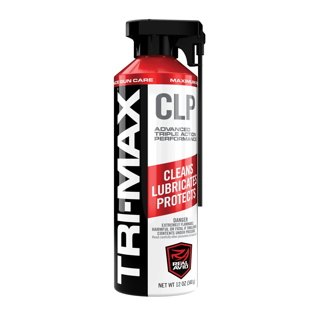 Real Avid Tri-Max 12oz CLP Gun Cleaning Oil - Long Lasting Gun Cleaner Spray w/Two-Position Nozzle Straw Excels in Extreme Temperatures
