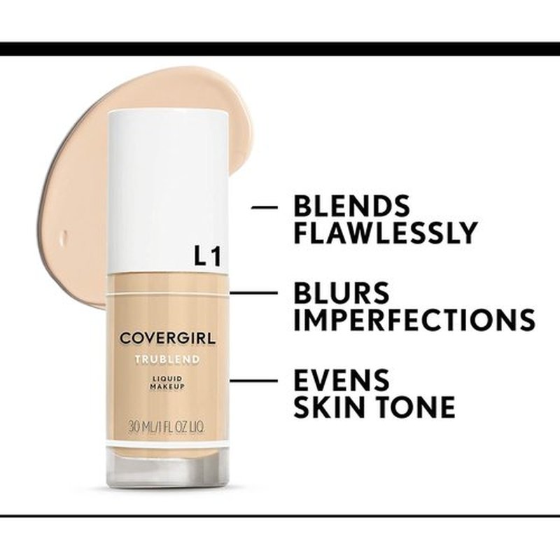 COVERGIRL, truBlend Liquid Foundation Makeup, Warm Beige, 1 oz, 1 Count (packaging may vary) (Pack of 2)