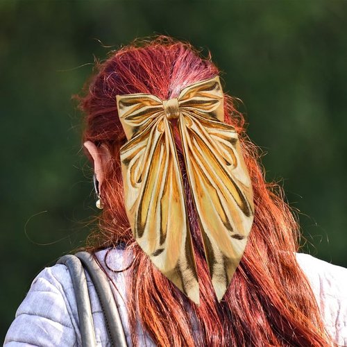 Gold Bow Hair Clips Accesories for Thick Thin Hair French Bow Clips for Bows Accessories for Women Long Ribbon Hair Bows Spring Snap Barrettes for Women Bowknot Clip Barrette