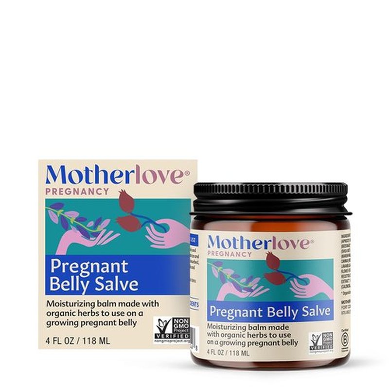 Motherlove Pregnant Belly Salve - Moisturizing Balm for Growing Bellies | 4 oz, Non-GMO & Organic Herbs