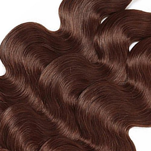 #4 Brown Bundles Human Hair Chocolate Brown Body Wave 3 Bundles 16 18 20 inch Real Color #4 Body Wave Human Hair Extensions 150g Dark Brown Bundles