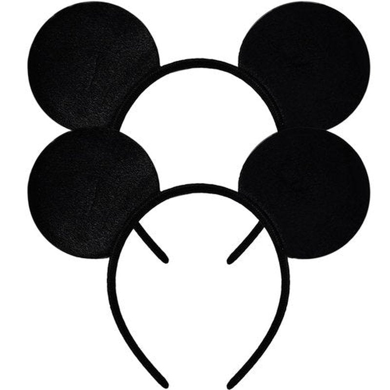 MADO 2 pack mouse ears headbands for adults women little girls boys (black, onesize)