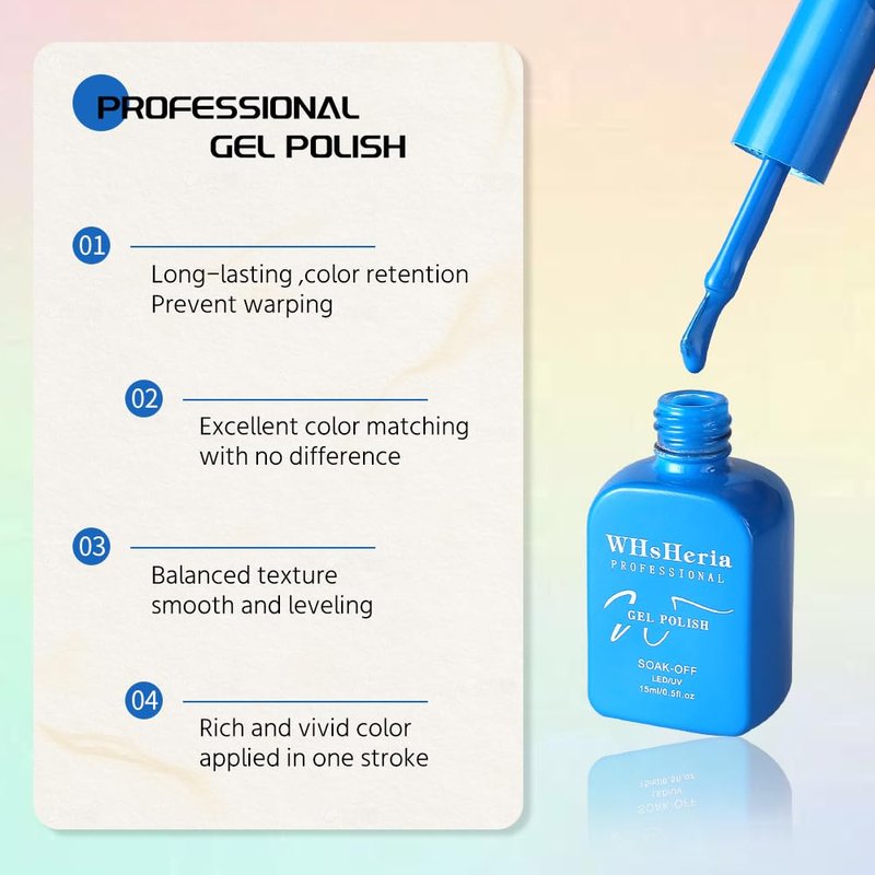 WHsHeria TPO Free Neon Gel Polish Set – 6 Colors 15ML Bright Fluorescent Colors for Party Neon Yellow Green Red Soak Off UV LED Gel Polish Kit for All-Season Nail Art Manicure Salon DIY D for Women