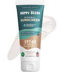 Happy Ocean SPF 45 Mineral Sunscreen with Non-Nano Zinc Oxide for Face and Body - 2.5 Fl oz, Non-Greasy, Reef Safe Biodegradable Sunscreen, Travel Size, Water Resistant - Original
