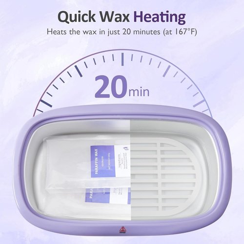 Sunvivi Paraffin Wax Machine for Hand and Feet, 4000ml Large Capacity Hand Wax Paraffin Machine Bath with 8PCS Refills, Moisturizing Kit Paraffin Wax Machine Auto-time Keep Warm for Arthritis