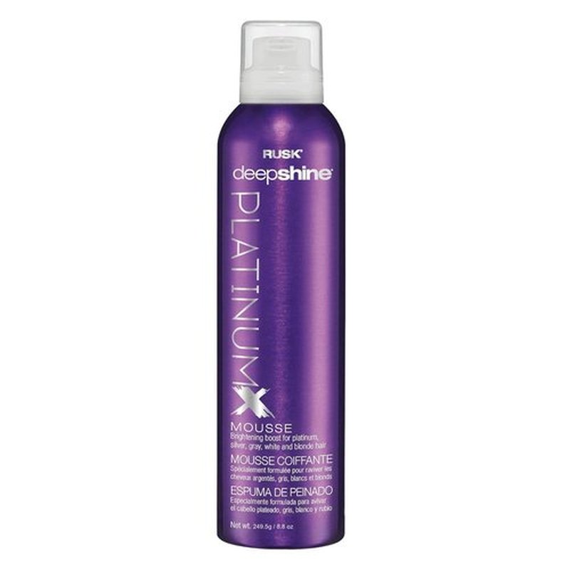 RUSK Deepshine PlatinumX Mousse - Lightweight, Alcohol-Free Formula for Platinum & Blonde Hair | 8.8 oz