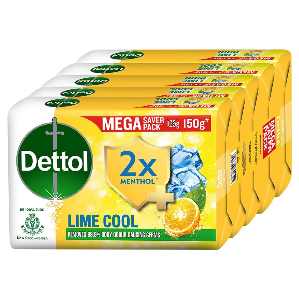 Metrey Herbotech Lime Menthol Bath Soap Bar, 150g, Pack of 5