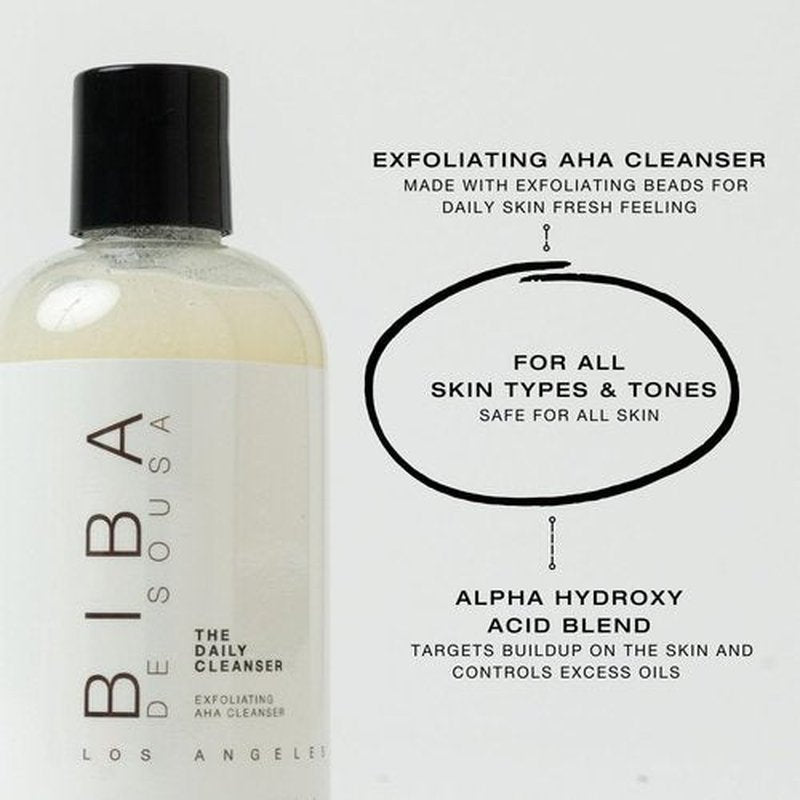 Biba De Sousa Daily Cleanser - Exfoliating Face & Body Wash for Normal/Oily Skin | Illuminates & Refines (8 oz)