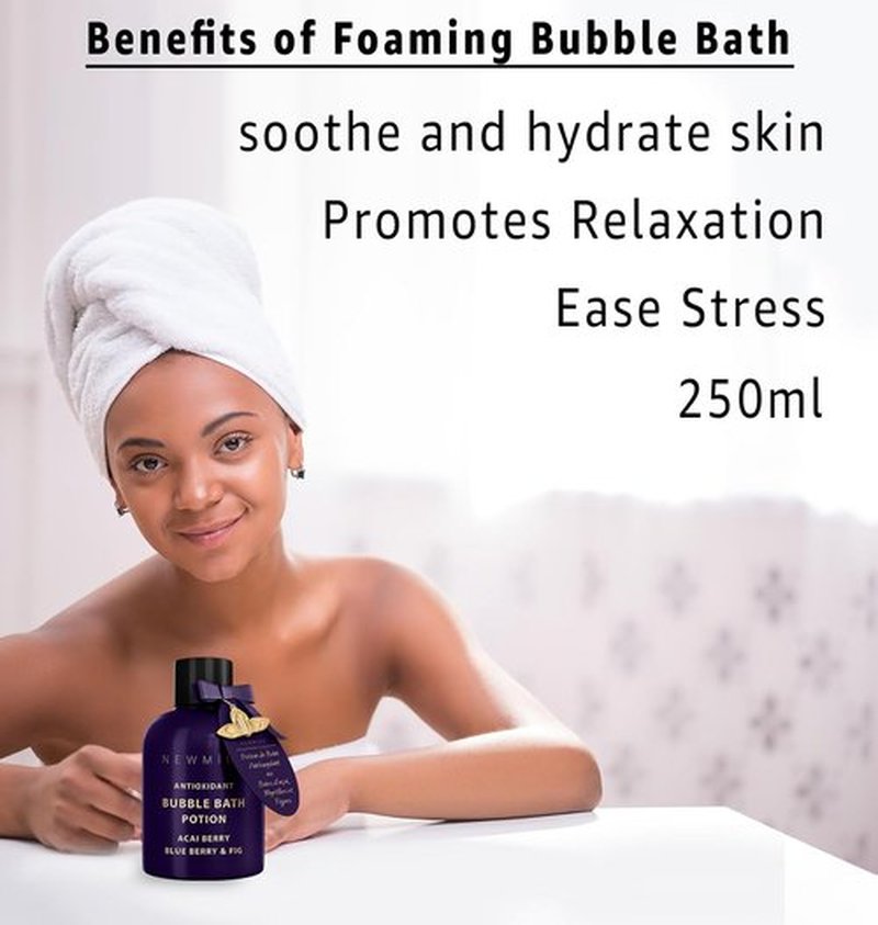 Skiennix Antioxidant Bubble Bath - Long-Lasting Foam with Acai Berry & Blueberry | Detox & Relaxation Spa Gift