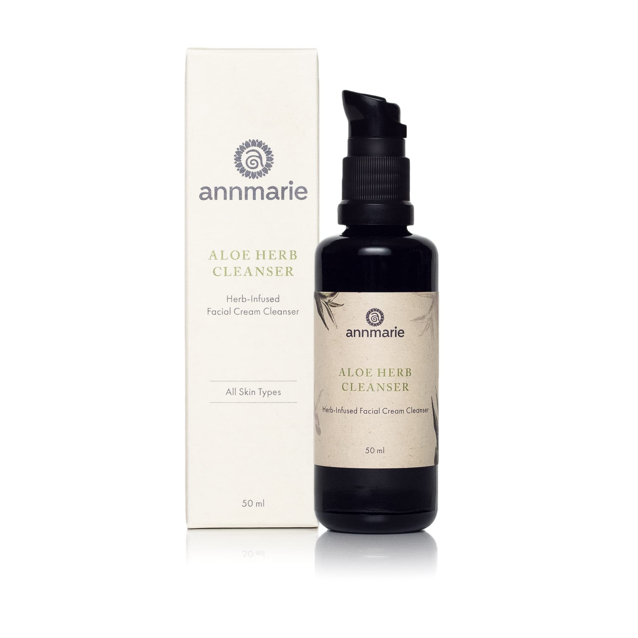 annmarie Skin Care Aloe Herb Facial Cleanser - Gentle, pH-Balanced Cleanser with Aloe Vera, Coconut Oil & Calendula, Suitable for All Skin Types (50mL, 1.7 fl oz)