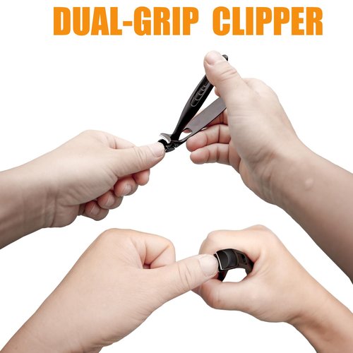 Precision Stainless Steel Heavy Duty Angled Head,Wide Jaw Clippers for Seniors and Man,Ingrown Toenail,Thick Nail.Long Handle, Slanted Nail Cutter for Men,Women,Pregnant,Elderly.5Pcs