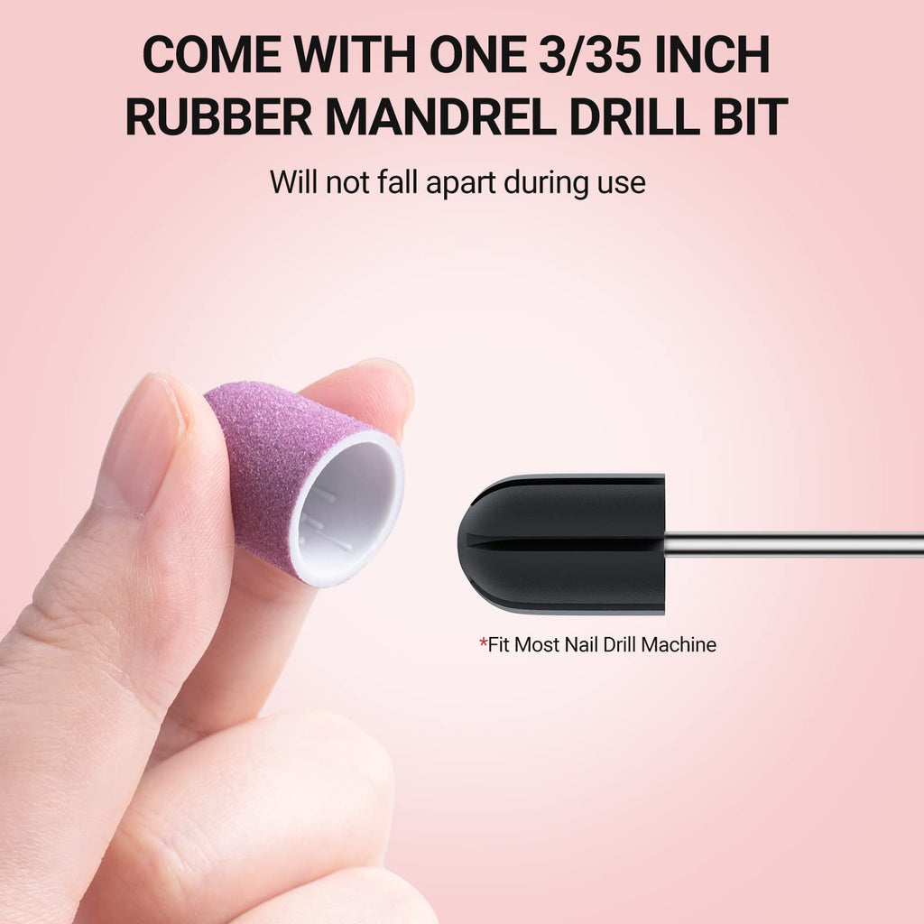 MelodySusie 10 Pcs Nail Sanding Caps Nail Drill Bits 180 Fine Grit for Foot File Callus Remover Manicure Pedicure Nail Polishing Burr Home Salon Use, Purple (13mm)