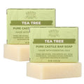 Adams Handmade Soap Tea Tree Pure Castile Bar Soap – 4.5 oz | Vegan, Cold Process, Essential Oils, 84% Organic, Fair Trade, No Additives, USA Made