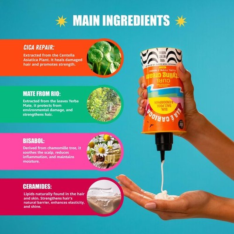 Lola From Rio - Ela E Carioca 4ABC Curl-Defining Cream, Boost Hydration, Minimize Frizz, Provide Soft, Flexible Control for 4ABC Curl Type, 17.64 Fl Oz