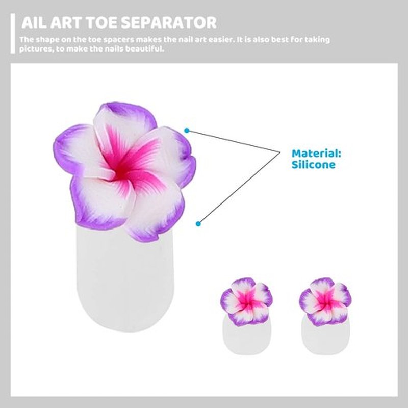 DOITOOL Silicone Toe Separators for Pedicure 32Pcs Flower Design Toe Spacers Nail Dividers Soft Reusable Stretchers for Women Home and Salon Use