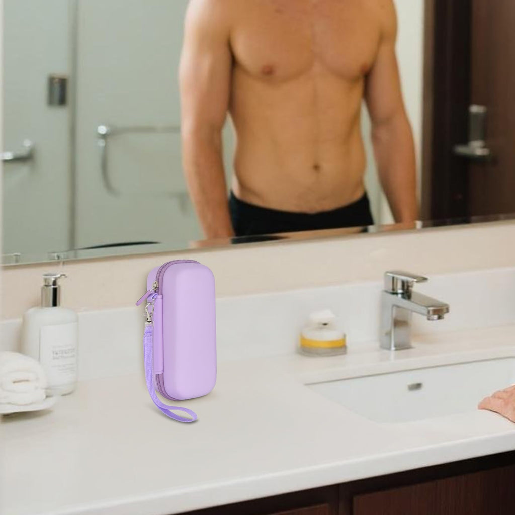 PAIYULE Case for MANSPOT for Meridian Body Hair Trimmer for Men, Electric Beard Shaver Storage Holder for LADYSPOT Pubic Razor and Extra Blade Heads- Box Only (Purple)