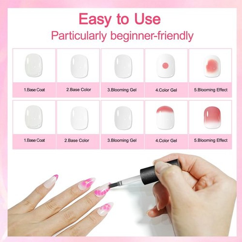 JODSONE Blooming Gel Nail Polish - Clear Marble Effect for Floral Designs | 10ML