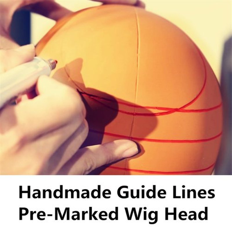 COMMGOAL Mannequin Head for Wigs with Guide Lines, Pre-Marked Wig Head for Wig Making and Styling, Suitable for Almost All Wig Stands, Sturdy for 10 Years, 22 Inch, Brown